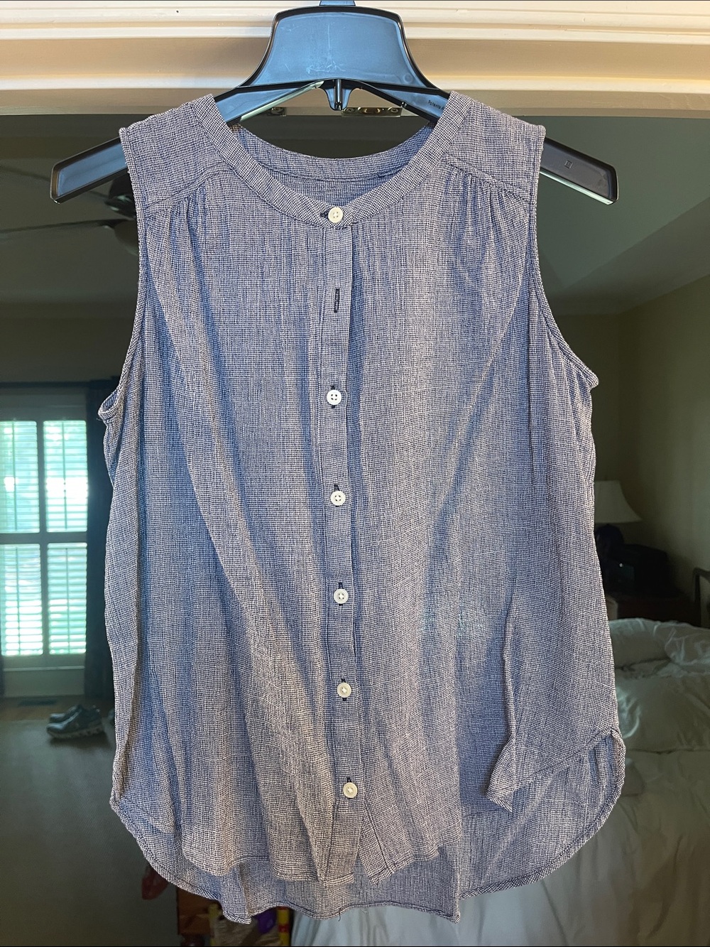Loft Sleeveless Button-Front Top